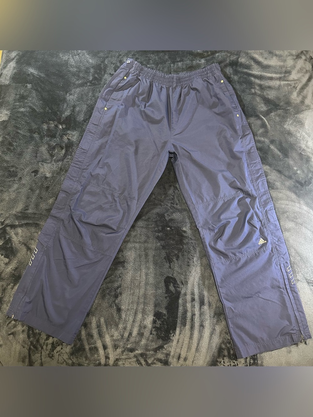 Vintage 2001 Adidas Breakaway Track Pants Men's L Navy Blue Snap Tear Away Y2k